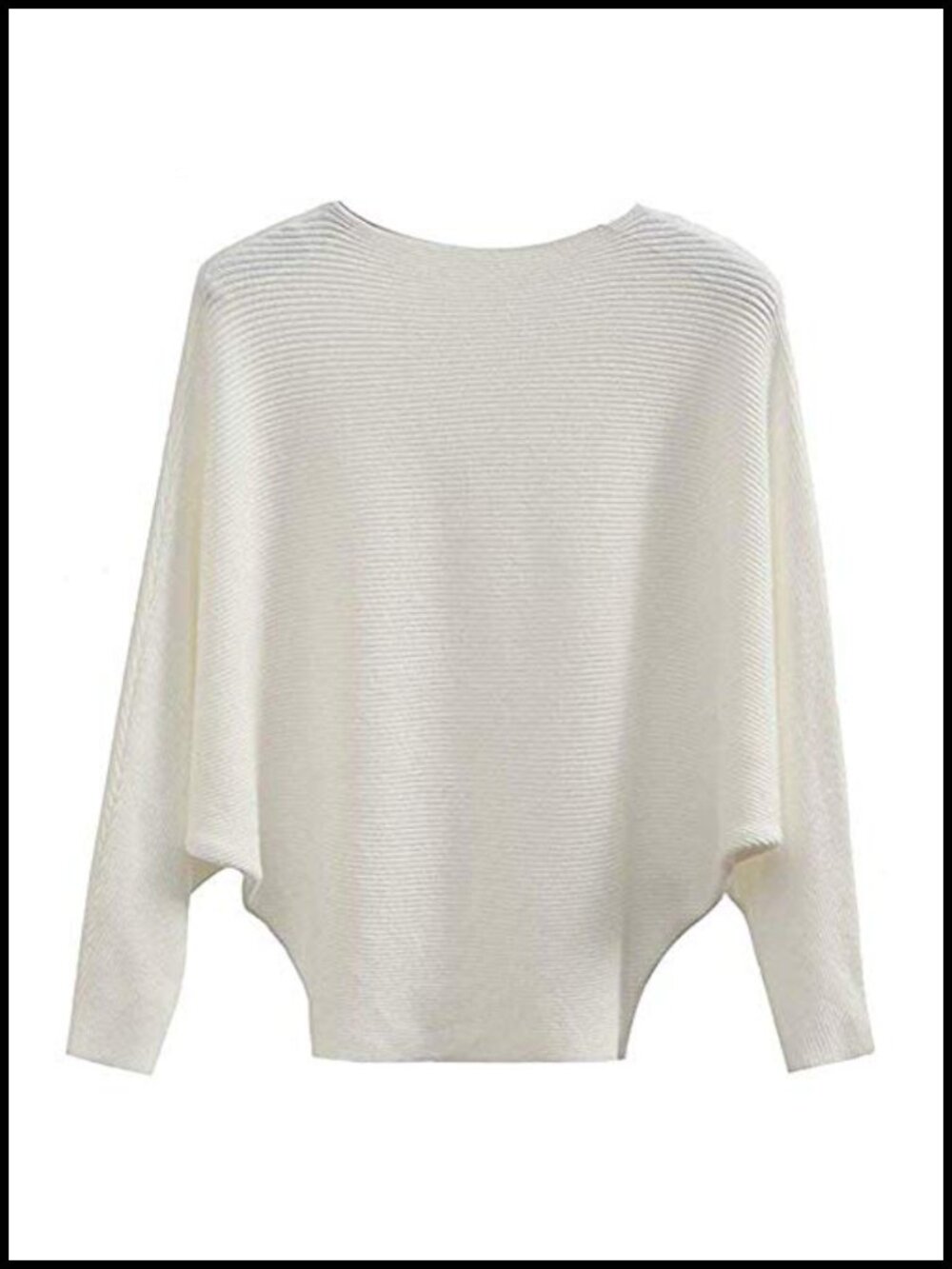 Women's Dolman Batwing Sleeve Knit Sweater Boat Neck Pullover